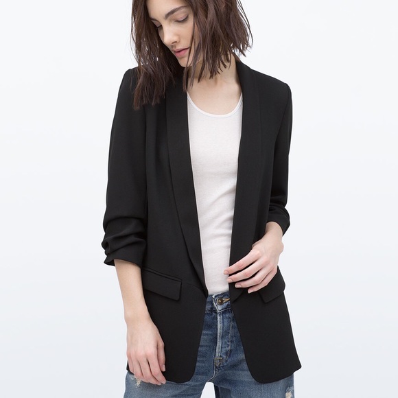 zara crepe blazer
